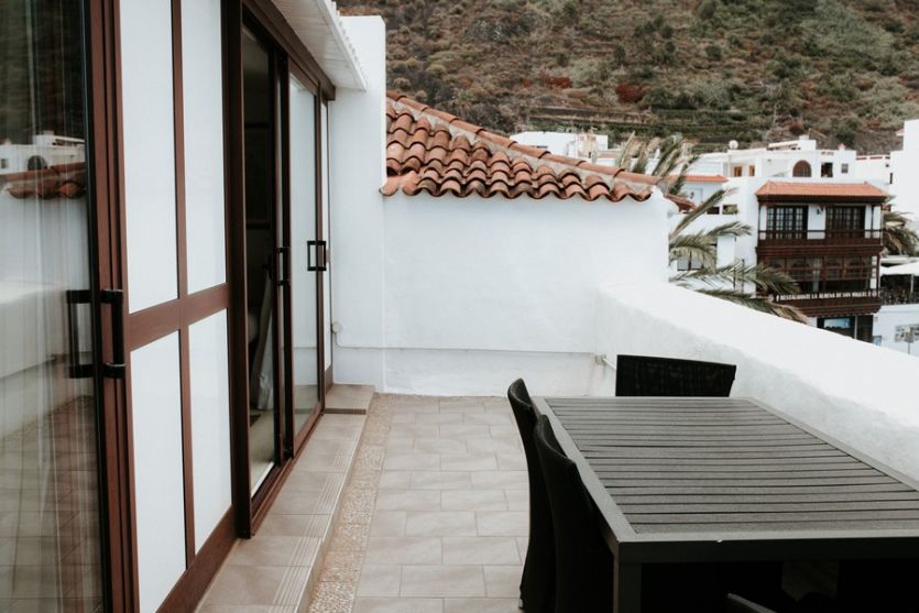 Tenerife film tv photoshoot locations terrace elegant stylish classical large columns steps climbing plants