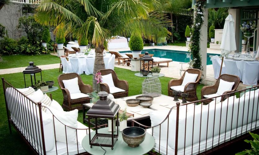 Tenerife localizaciones rodajes cine tv foto piscina terraza césped palmeras pérgola frondoso jardín arbusto arbustos tropical